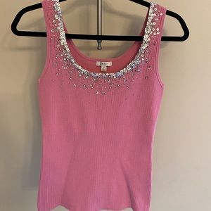 Cache pink sequined tank